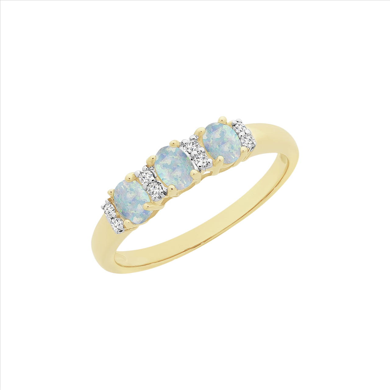 9ct Gold Opal & Diamond Dress Ring