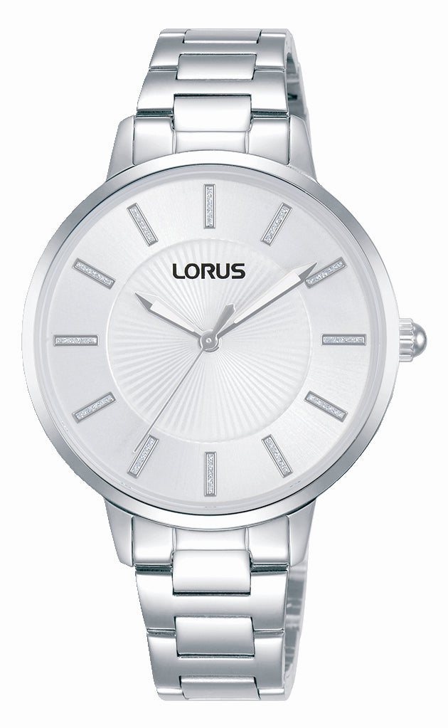 Ladies Lorus Watch with Silver Sunray Dial.