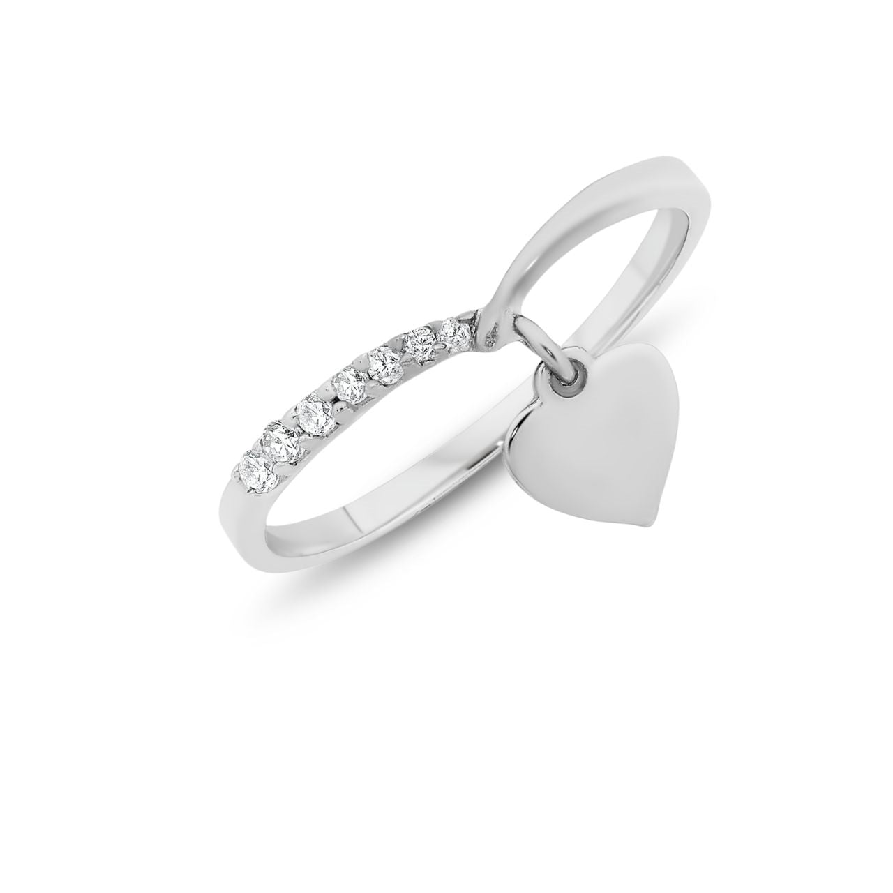 Sterling Silver CZ Heart Dress Ring