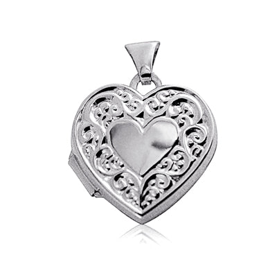 Sterling Silver Heart Engraved Locket
