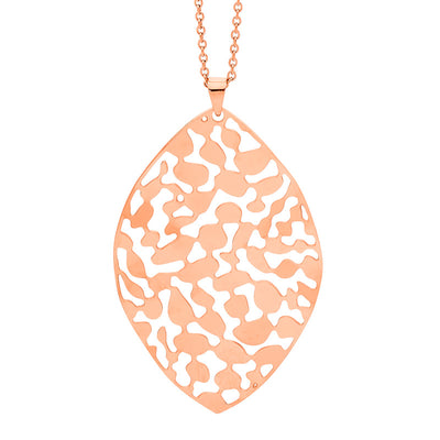 Rose Gold Plate Stainless Steel Leaf Pendant