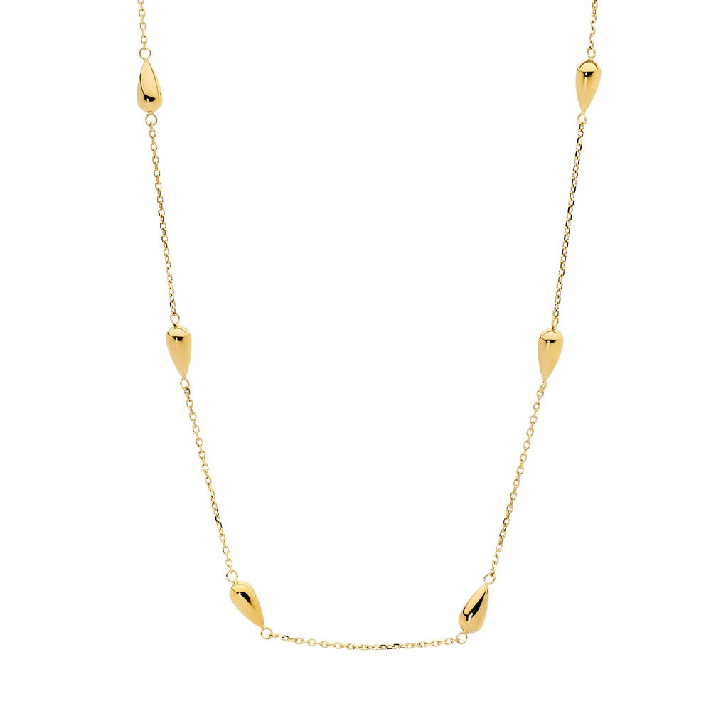 Scattered Teardrop Necklace - Yellow Gold Plate