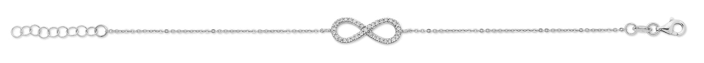 Sterling Silver CZ Infinity Bracelet
