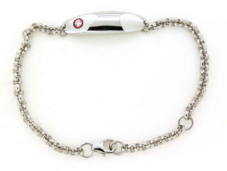 Sterling Silver ID Baby Bracelet with Cubic Zirconia
