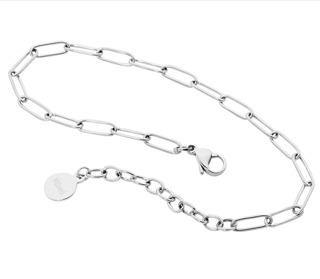 Stainless Steel Paperclip Link Bracelet.