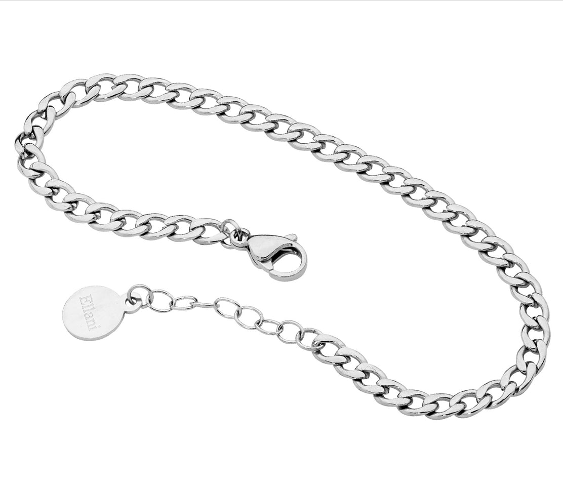 Stainless Steel Curb Link Bracelet.