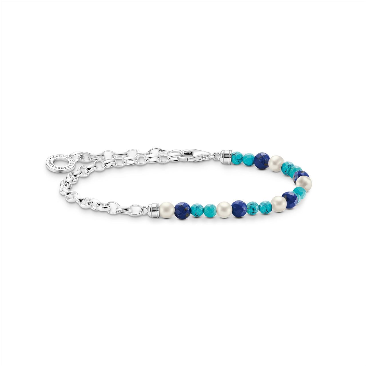 Thomas Sabo Belcher Chain and Lapis Lazuli Beaded bracelet.