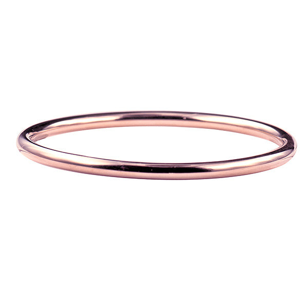 Rose Gold Plate Round Golf Bangle - 65mm.