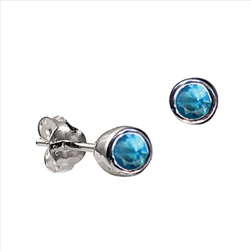 Sterling Silver Turquoise CZ Studs - December Birthstone