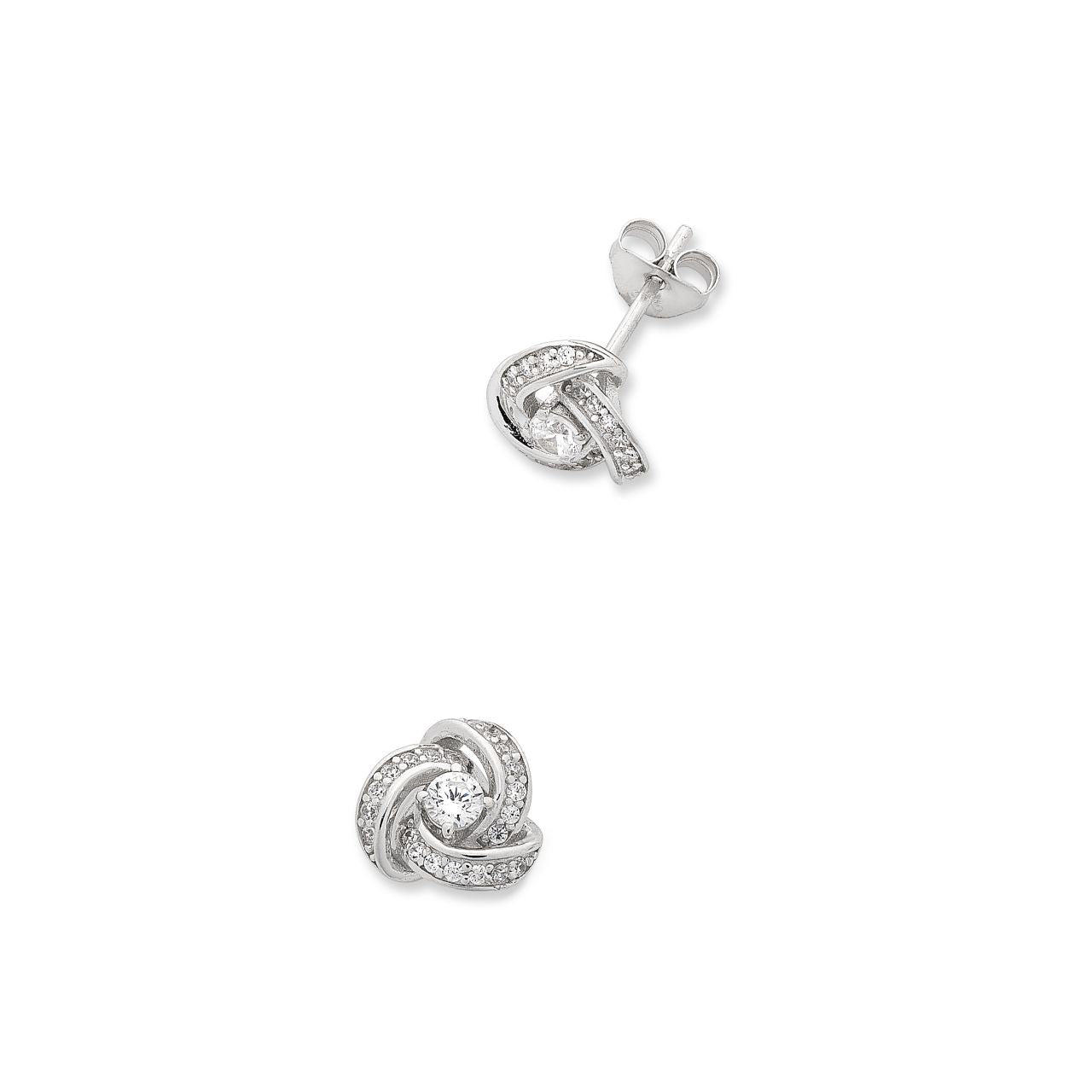 Sterling Silver Knot Stud Earrings