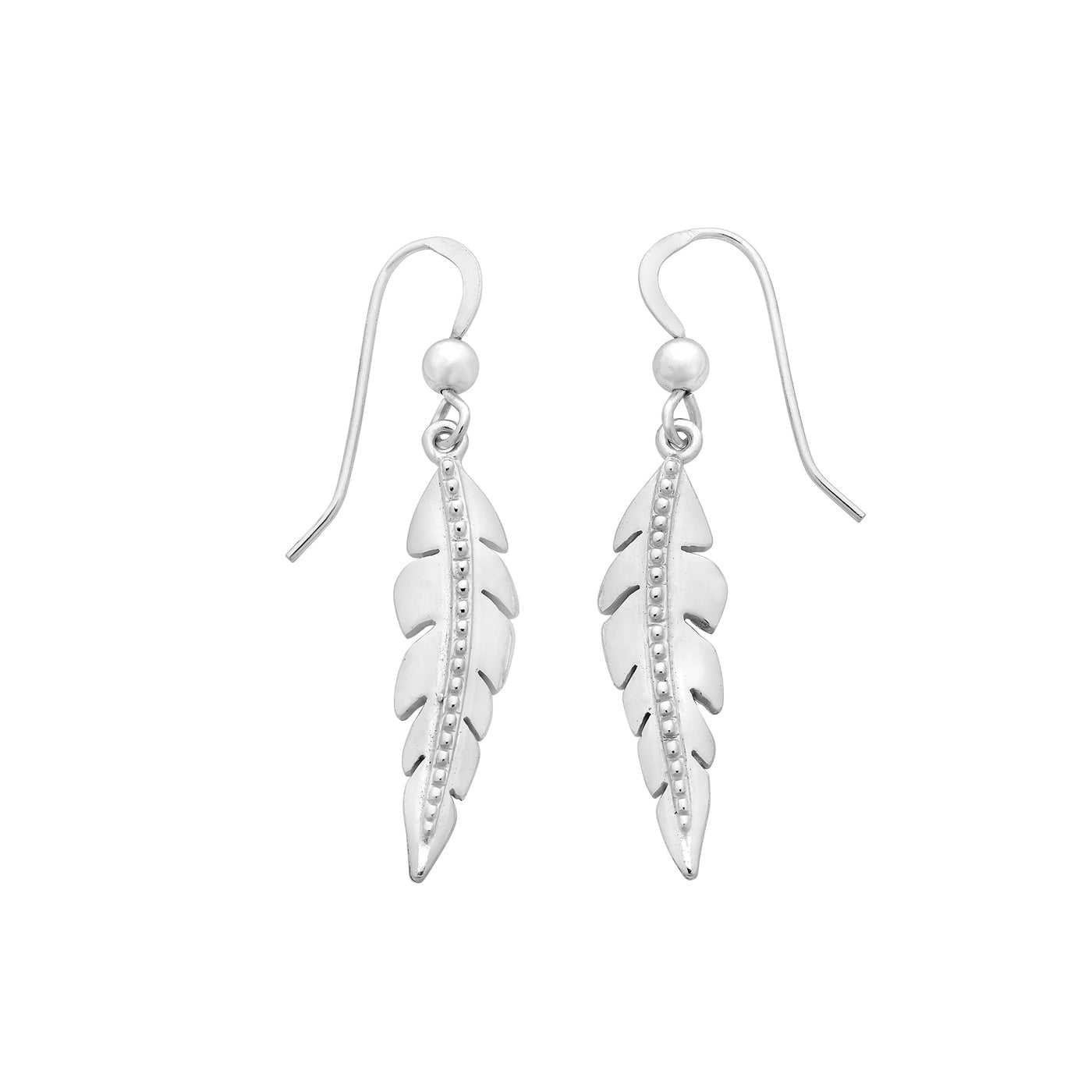 Sterling Silver Leaf Drop Earrings.