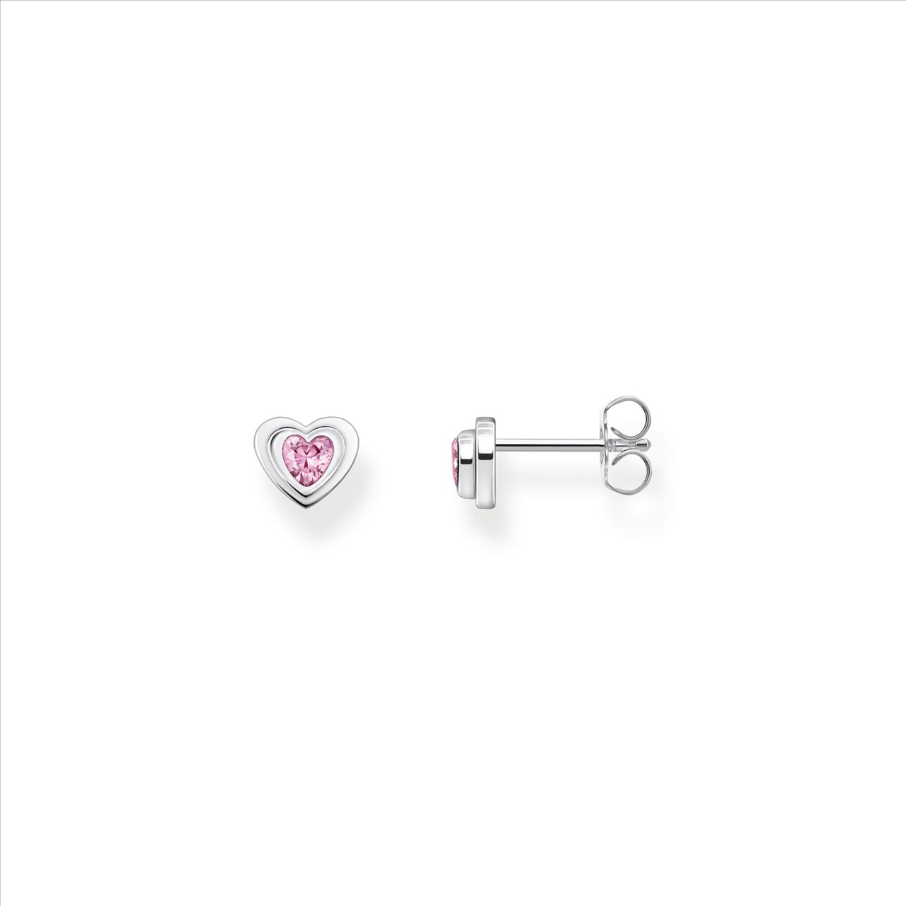 Pink Heart CZ Stud Earrings by Thomas Sabo