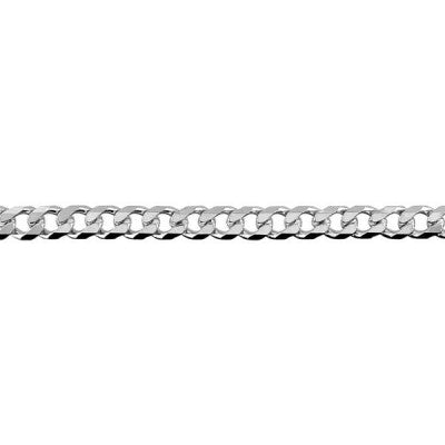 Sterling Silver Diamond Cut Curb Chain - 55cm.