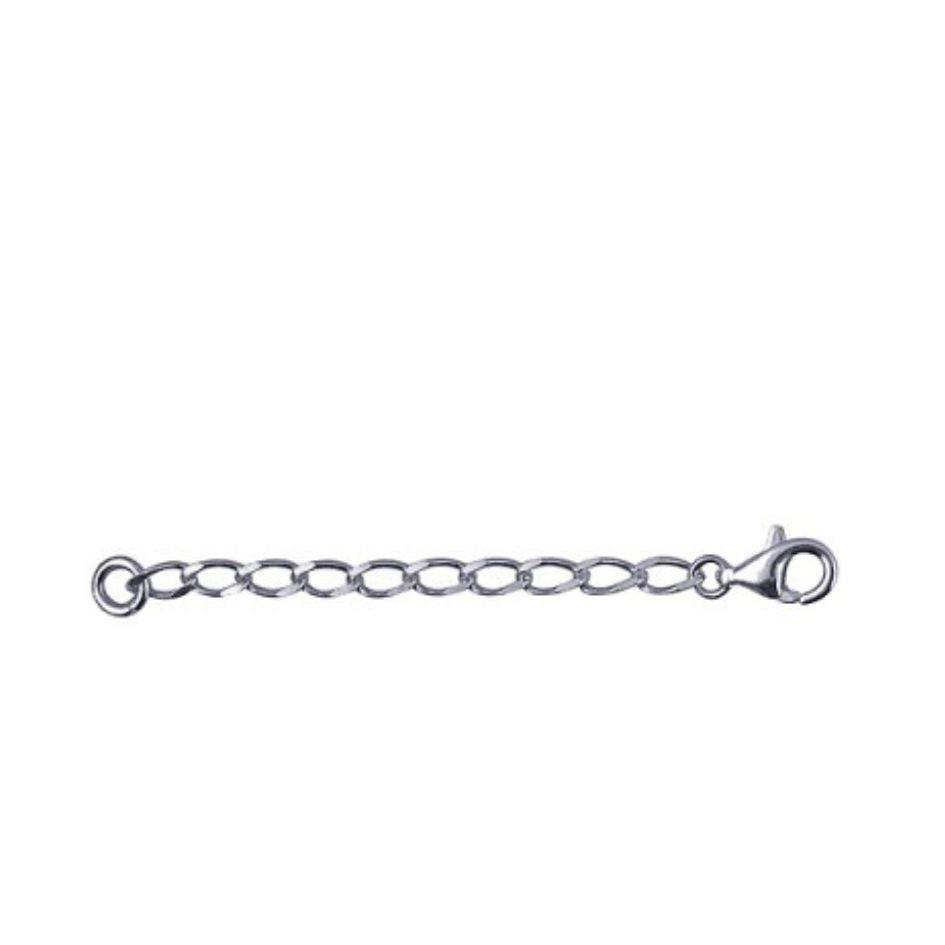 Sterling Silver Long diamond Cut Curb Link Extender Chain - 5.5cm.