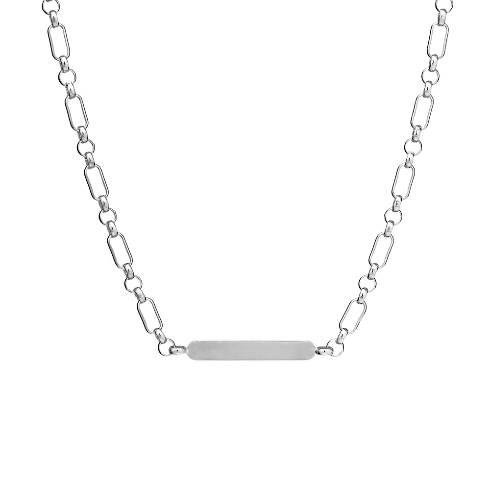 Sterling Silver ID Plate Necklace.