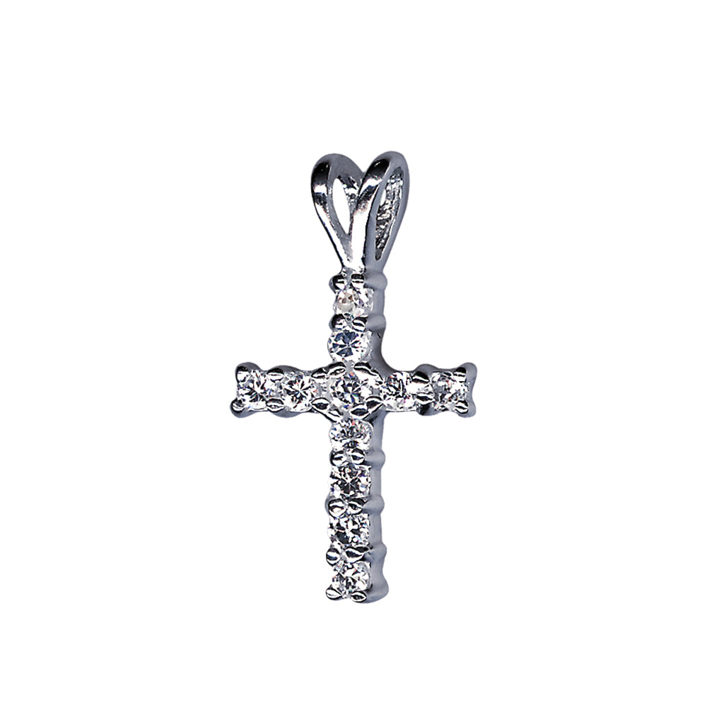 Sterling Silver Small CZ Cross