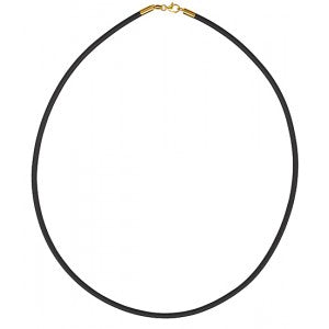 2mm Black Neoprene Necklace with 9ct Gold Clasp