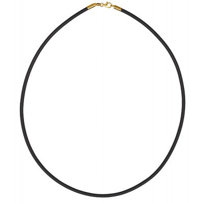 2mm Black Neoprene Necklace with 9ct Gold Clasp