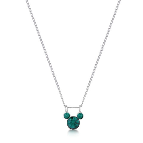 DISNEY COUTURE KINGDOM MICKEY MOUSE HEAD MAY BIRTHSTONE NECKLACE