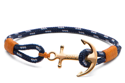 Tom Hope Single Blue & White Cord Bracelet