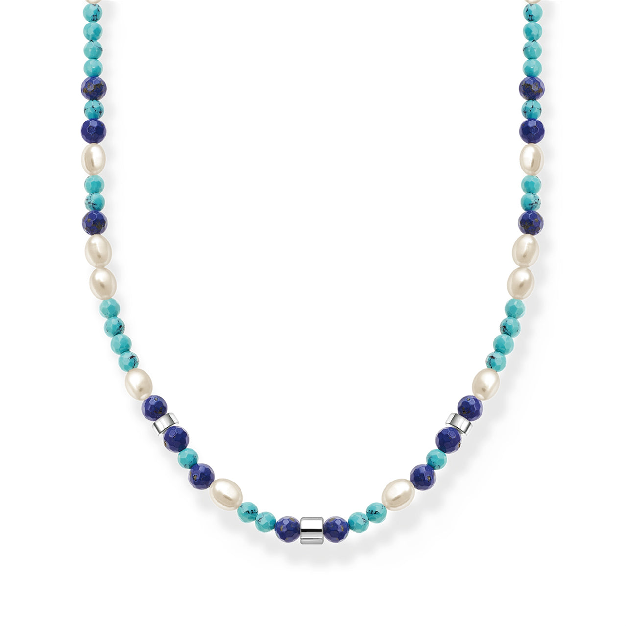 Thomas Sabo Pearl, Turquoise & Lapis Lazuli Necklace.