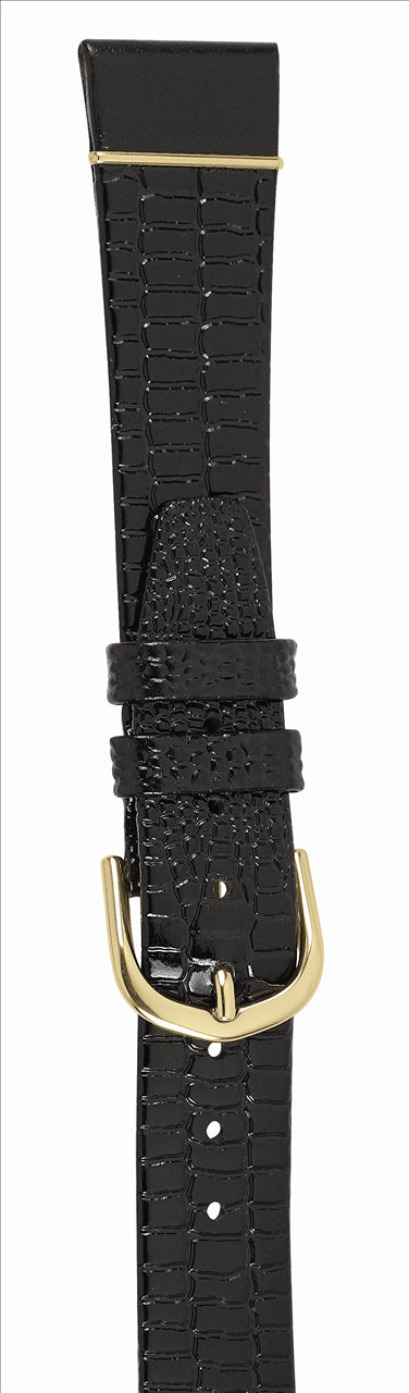 Black Leather Watchband