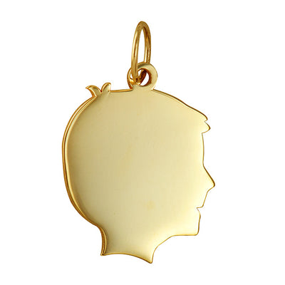 Boy Silhouette Engravable Head Pendant - Pre Order Ships within 5 Days
