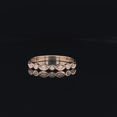 9ct Rose Gold Diamond Stacker Ring