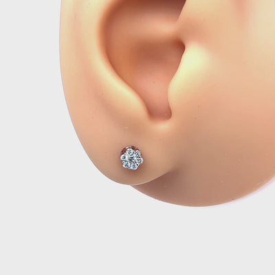 9ct Rose Gold Diamond Cluster Stud Earrings - 0.20 Carats.