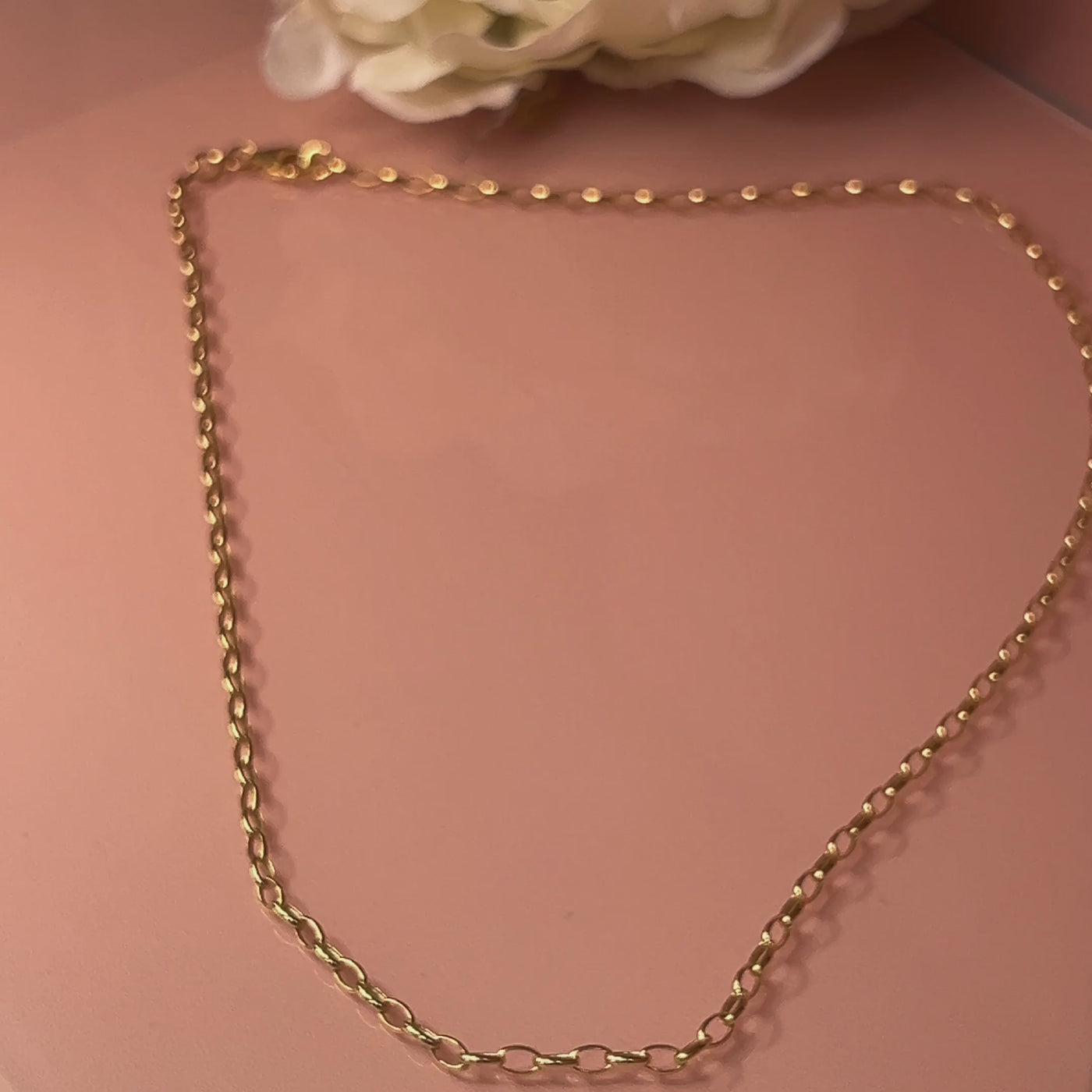 45cm 9ct Yellow Gold Silver Filled Oval Belcher Chain - 45cm length.