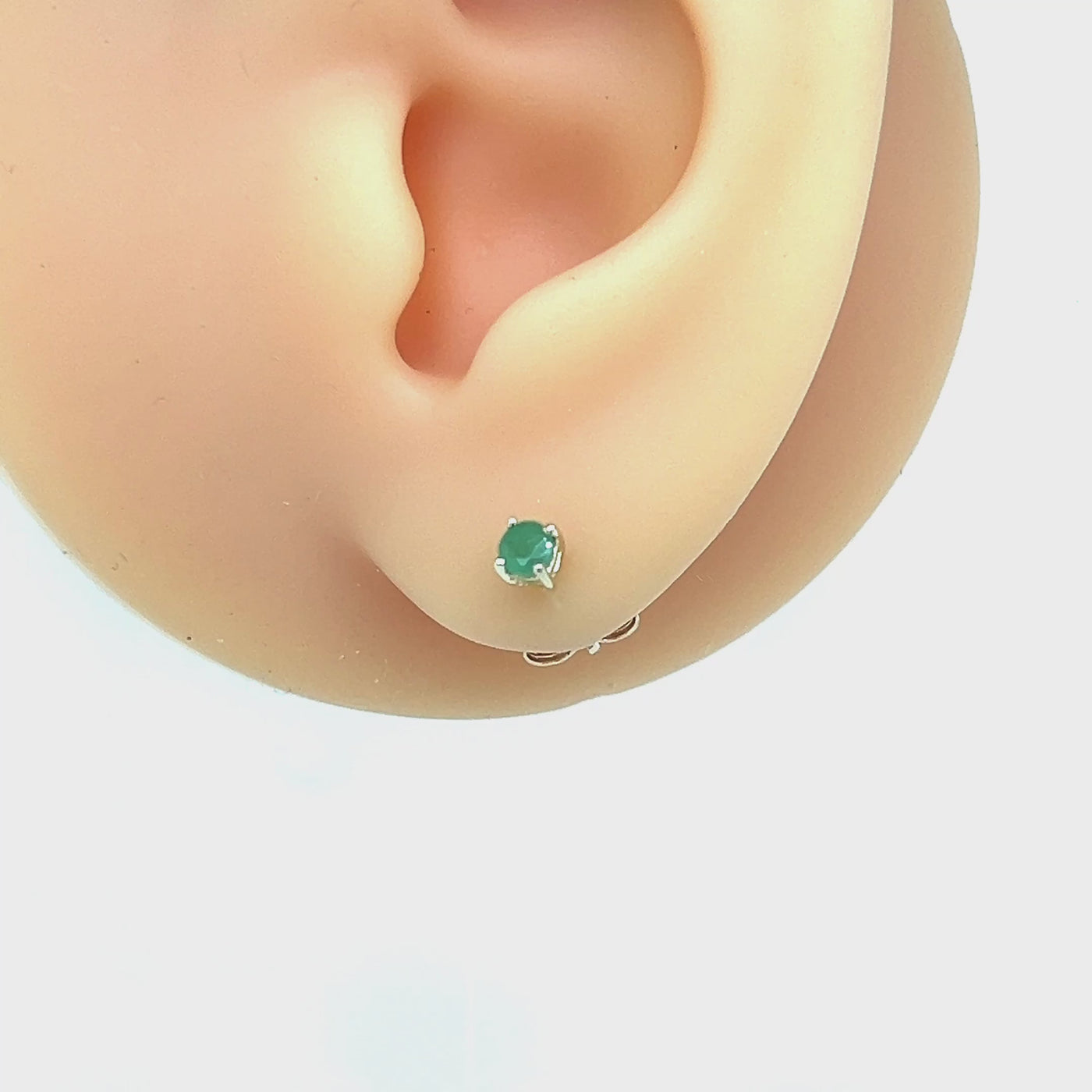 9ct Yellow Gold Natural Emerald Studs