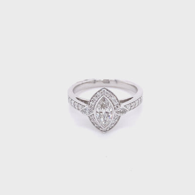 18ct. White Gold Marquise Diamond Ring