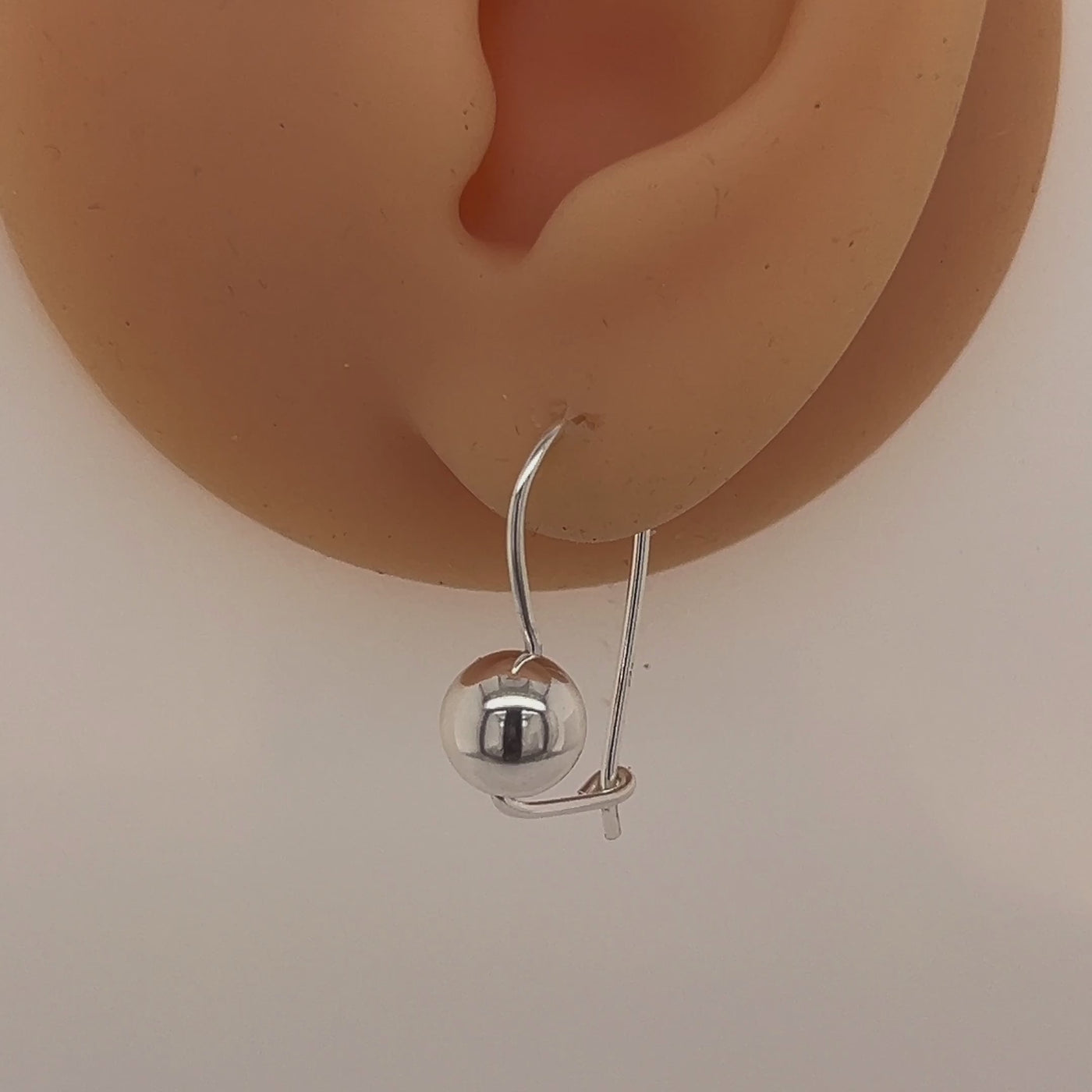 Sterling Silver Euroball Earrings