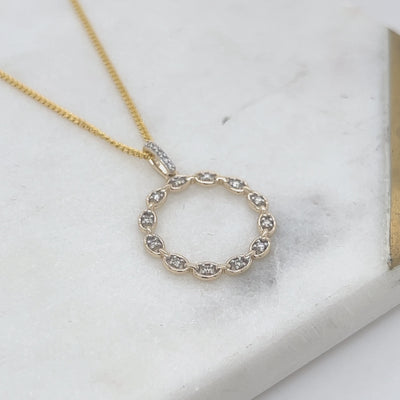 Open Circle Diamond Pendant.