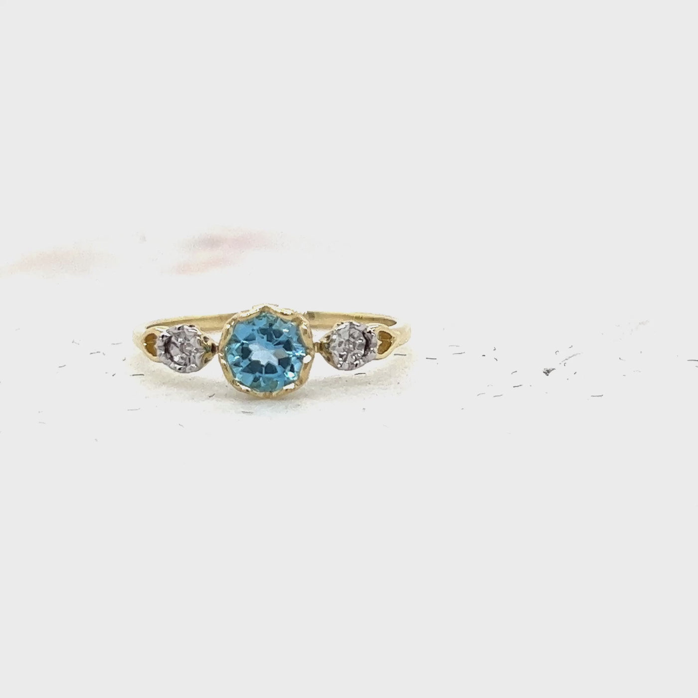 Blue Topaz & Diamond Dress Ring.