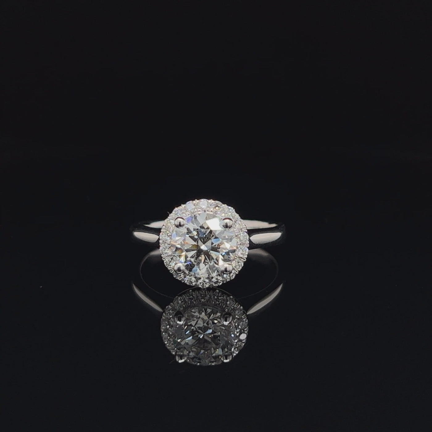 1.50 Carat Diamond Cluster Engagement Ring.