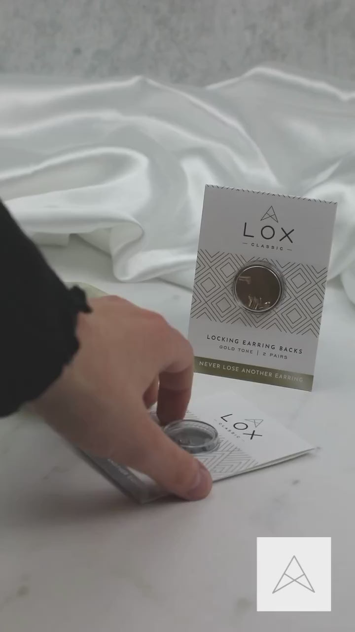 Lox Secure Earring Backs - Gold Tone 2 Pack