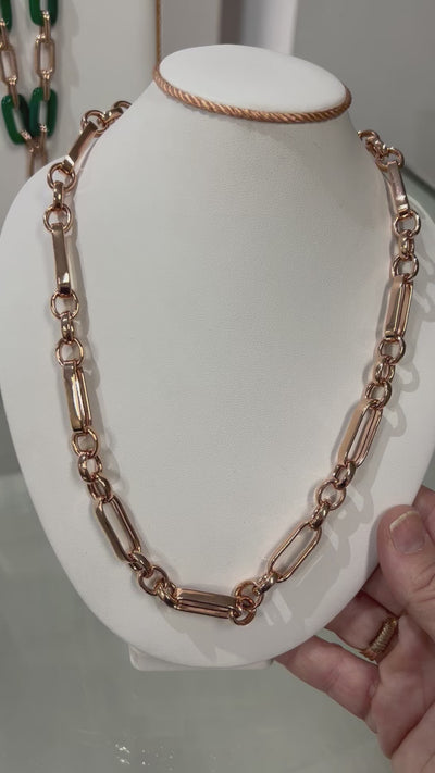Bronzallure 'Purezza' Fancy Paper Clip Link Necklace.