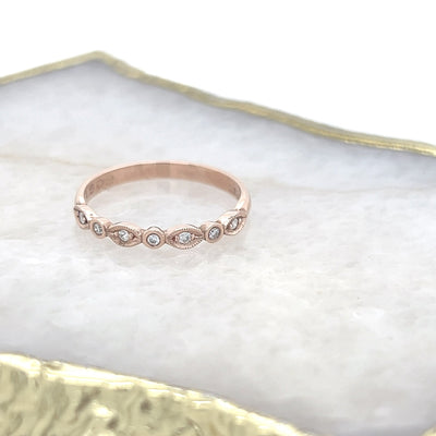 9ct Rose Gold Diamond Stacker Ring