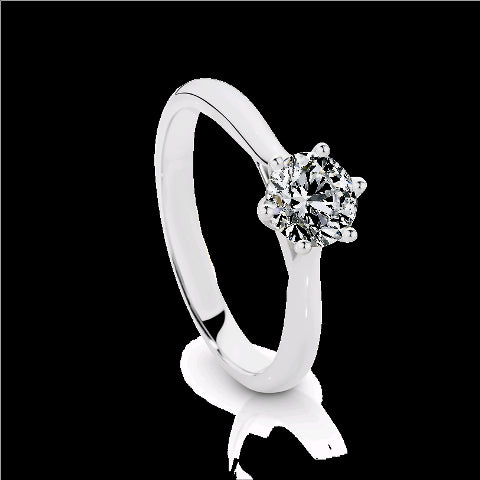 18ct White Gold Diamond Solitaire Engagement Ring 1/2 Carat