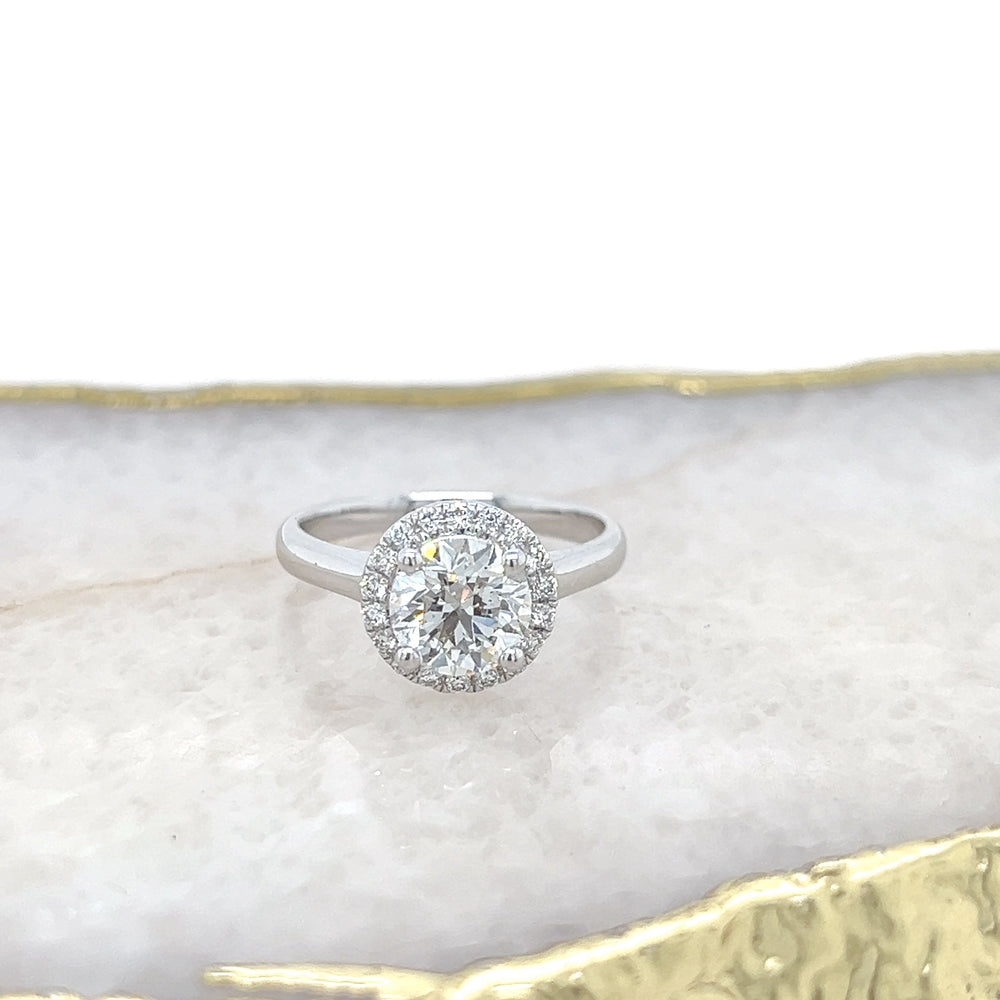 1.50 Carat Natural Mined Diamond Cluster Engagement Ring.