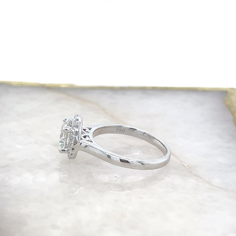 1.50 Carat Natural Mined Diamond Cluster Engagement Ring.