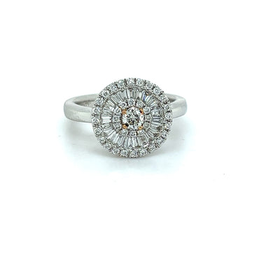18ct White Gold Ballerina Style Diamond Cluster Ring - 0.73 carats
