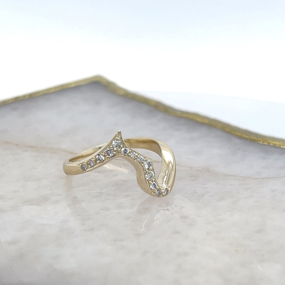 Hand made Organic Shaped Diamond Ring.