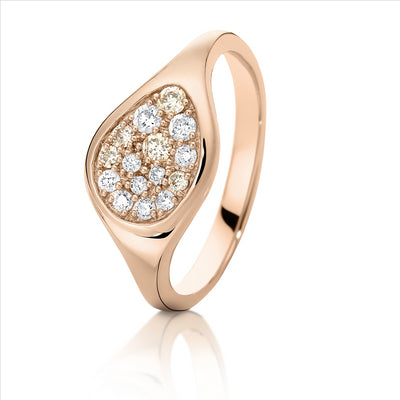 Dreamtime Diamond Organic Pod Design Rose Gold Ring with Argyle Diamonds.