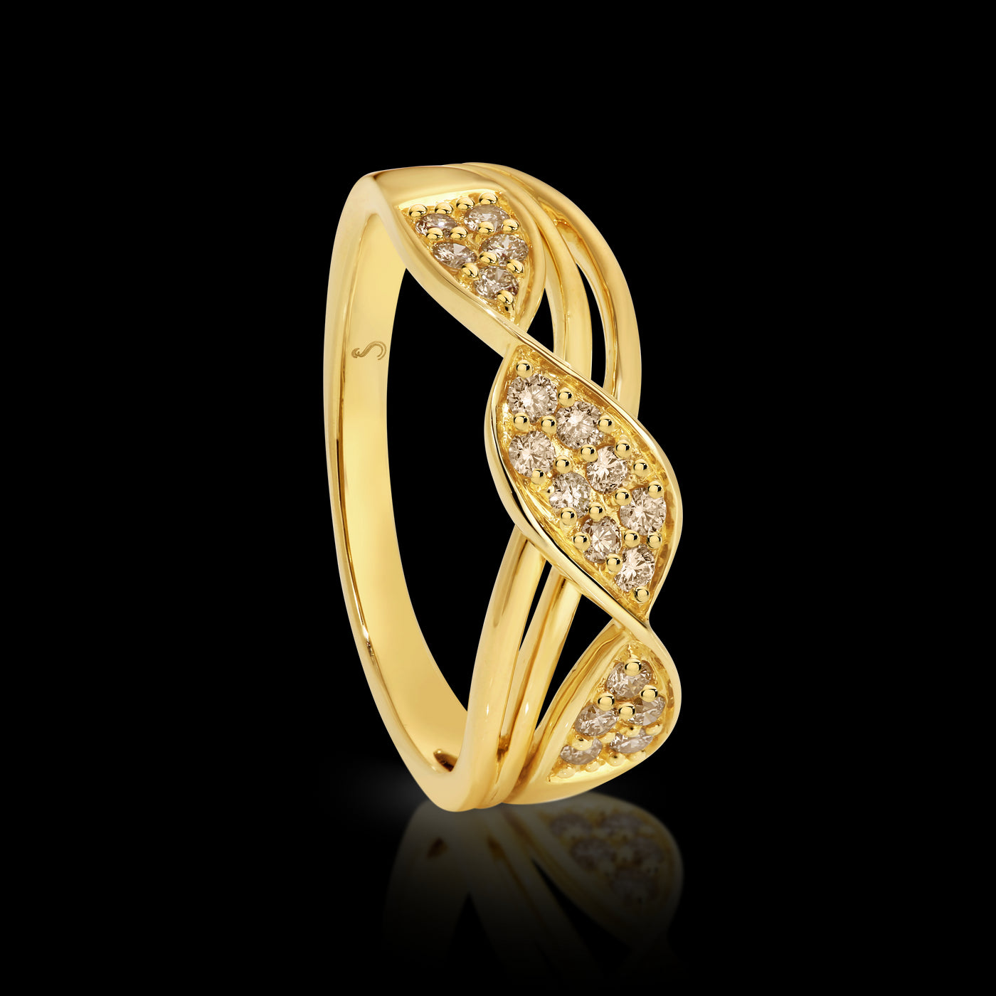 Dreamtime Diamond 'Eloise' Ribbon Design Dress Ring.