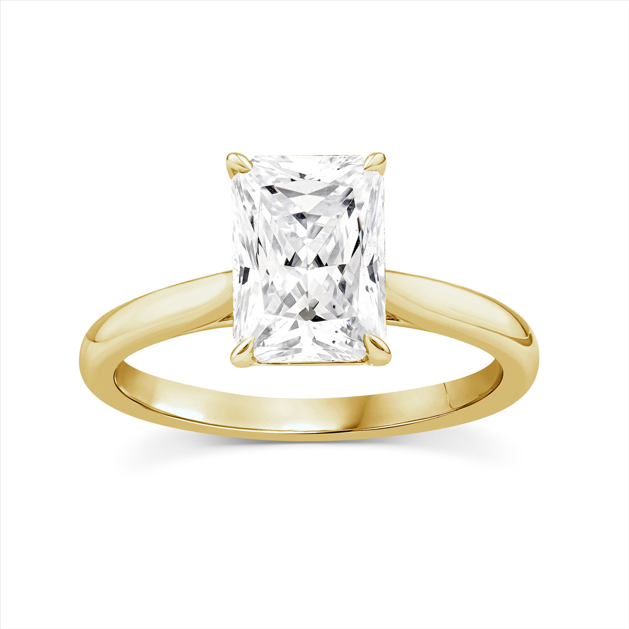 1 Carat Radiant Cut Diamond Solitaire Ring.