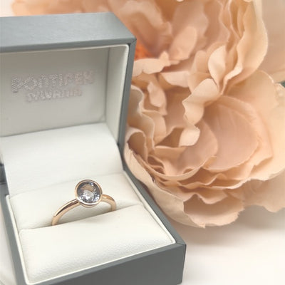 9ct Rose Gold Silver Spinel Dress Ring.