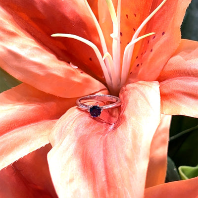 Australian blue Sapphire Solitaire Ring.