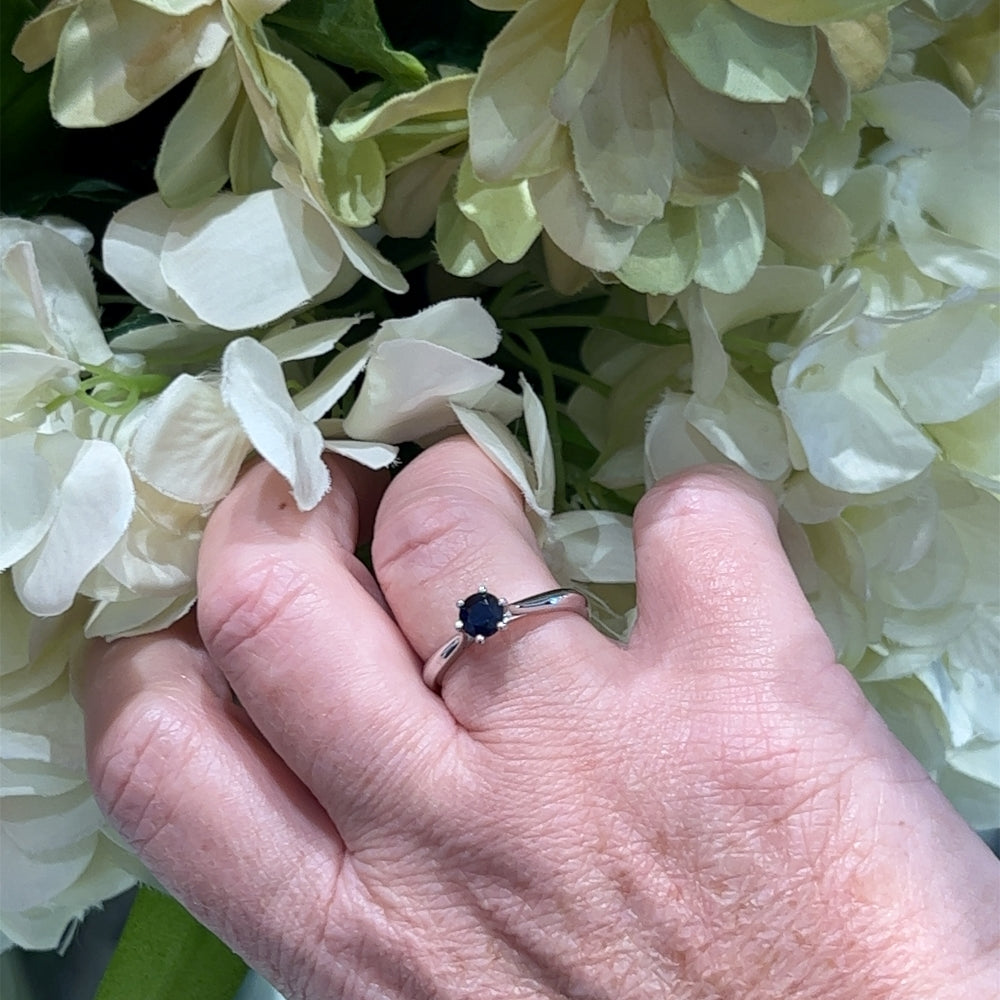 Australian blue Sapphire Solitaire Ring.